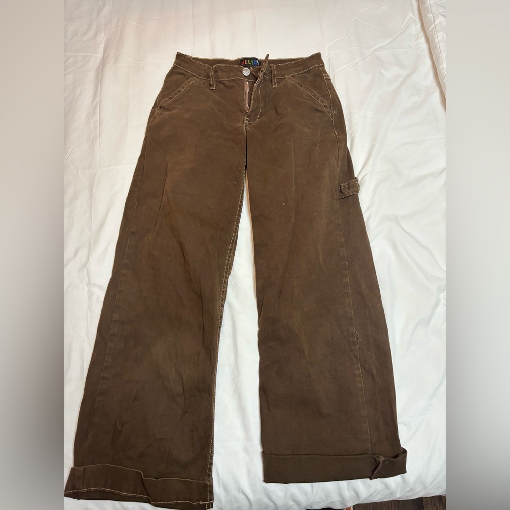 90s Brown Wide-Leg Pants
